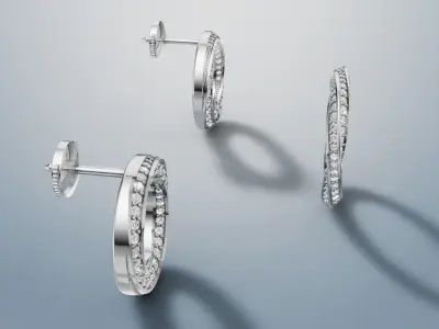 Graff Ring and Earrings gold jewelry set 3D print model C 86 3D print model