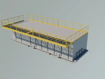 Drilling short version cabin Low-poly 3D model