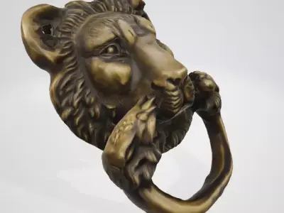 Decorative Golden Lion 3D Model 3D model