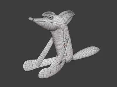 Stuffed Fox Low-poly 3D model