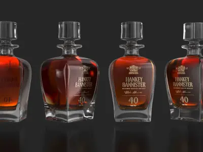 Hankey Bannister 40 YO Scotch Premium Whisky Carafe with Drink 3D model