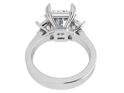 Emerald Diamond Ring 3729 3D print model