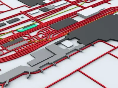 Tokyo Narita NRT Airport Roads Buildings and Public Transport 3D model