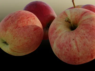 Natural Apples Free low-poly 3D model