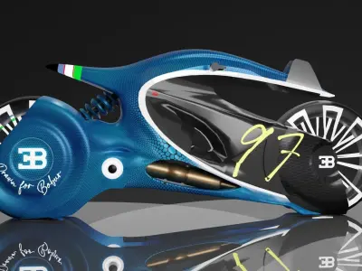 Bugatti motorcycle Low-poly 3D model