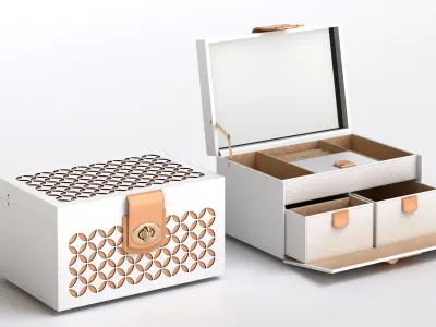 CHLOE SMALL JEWELRY BOX CREAM 3D model