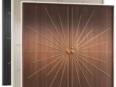 Modernist Double Entry Door 3D model