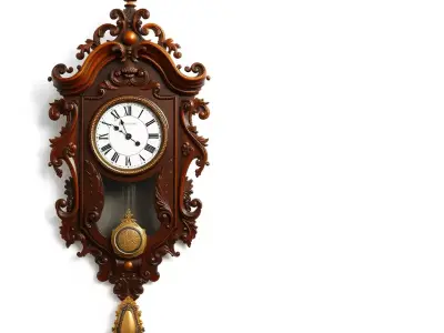 Ornate Wooden Clock model pack Low-poly 3D model