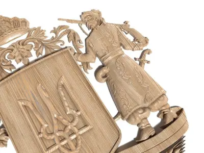 Coat of arms Ukrainian symbols-001 3D model