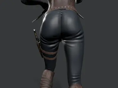 Dagger girl assassin  Low-poly 3D model