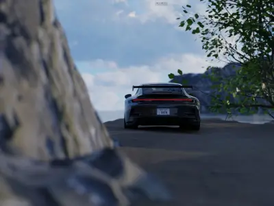 Automotive Render Scene 3D Blender File Textured 3D model