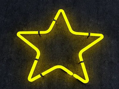 Star Neon Sign Low-poly 3D model