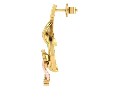 Solitaire Women Drop Earring 3dm STL OBJ FBX Renders Details 3D print model shop