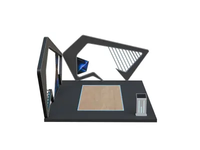 Futuristic Car Podium Sci-Fi Display Stage 3D Model Low-poly 3D model