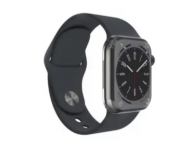 Apple Watch 8 Series - Graphite with Sport Band 3ds Max 3D model