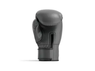 Black Leather Boxing Gloves - training kickboxing equipment 3D model