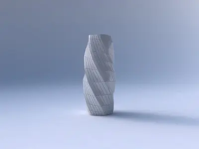 Vase twisted arc hexagon with distorted grid plates 3D print model
