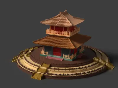 Chinese ancient house   Low-poly 3D model buy