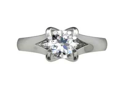 Engagement Ring STL File Format ready For 3D Printing - CC80TT 3D print model