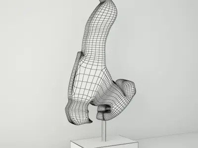 Teak Wood Table Top Decoration 3D model