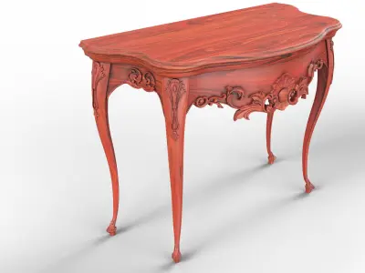 Wooden classic console table 01 04 3D model