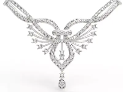 Wedding Diamond Statement Necklace 3D print model