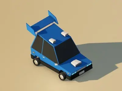 Cartoon Low Poly Sport Car 3D model