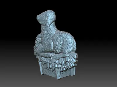 A sheep in the hay 3D print model