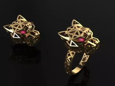 caiters  fusion panther  ring  earring 3d print models women  3D print model