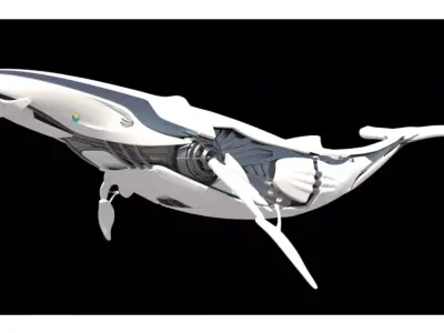mechanical whale 3D model