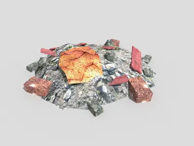4 debris piles pack 1 Free low-poly 3D model