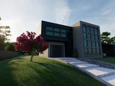 3D Futuristic Villa with Interior Design 3D model