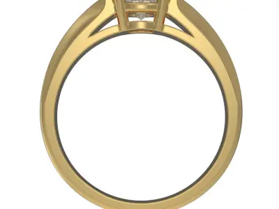 Cushion cut ring 3D print model