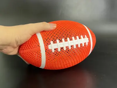 AIRLESS RUGBY BALL - FOOTBALL - STL - 3MF MULTICOLOR 3D print model