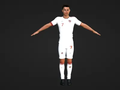 Cristiano Ronaldo - Portugal - Two Models Low-poly 3D model