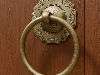 Chinese Style Ornamental Door Knocker 6 - Low Poly PBR Model Low-poly 3D model