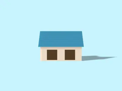 Voxel  house  Low-poly 3D model
