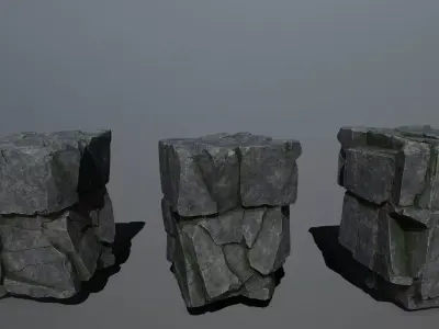 cliff rocks   Low-poly 3D model