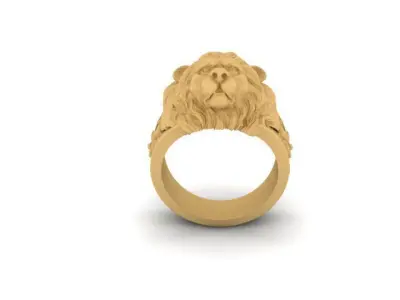 majestic lion ring - a symbol of strength and royalty 3D print model