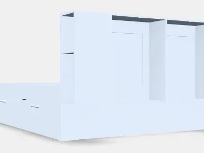BRIMNES Bed frame w storage and headboard 5 Low-poly 3D model