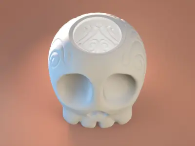 Skull with Hat -  Halloween 3D print model