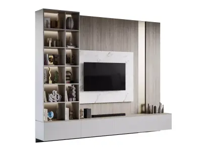 Modern TV Wall 039 3D model