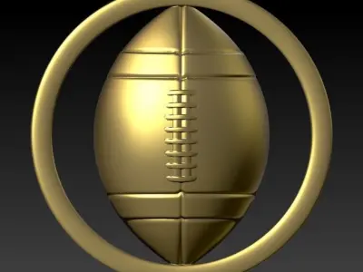 American Football Ball Sport Game Fan Charm Pendant Necklace  3D print model
