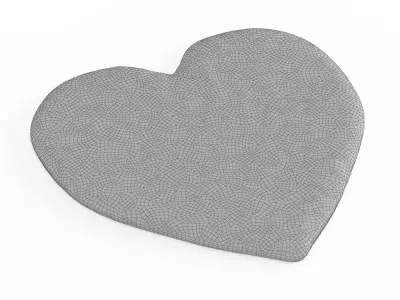 Sheepskin Heart Shaped Carpet Fur 3D model