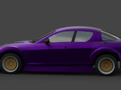 Mazda RX-8 3D Model  High-Quality Detailed Design Low-poly 3D model