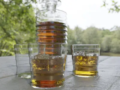 Whisky Decanter Bottle With Texture Nodes Low-poly 3D model