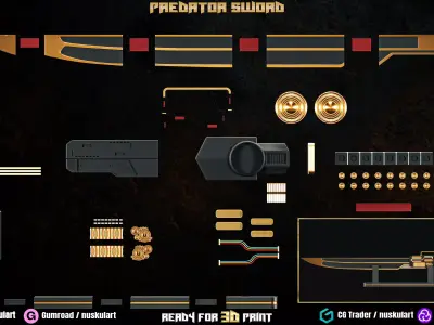 Predator Sword - Luxury Cosplay - REAL SIZE - 3D Printing  3D print model