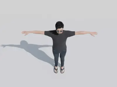 3D Character Model Full Body Rigged Game Animation Ready Low-poly 3D model