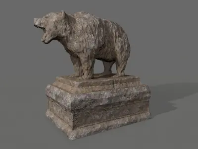 Bear Statue 5 Low-poly 3D model