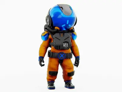 TOON ASTRONAUT F-A  Rigged for Unreal Engine - Unity - MIXAMO 3D model